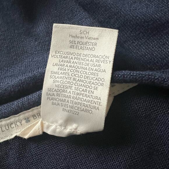 Lucky Brand Woman's Navy Blue Knitted Sleeveless Tank Top- Size S - Picture 5 of 7